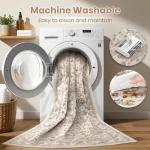 6ft Round Vintage Soft Washable Area Rug