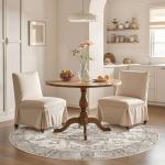 Vintage Round Area Rug - Washable, Soft, Non-Slip