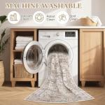 Vintage Round Area Rug - Washable, Soft, Non-Slip