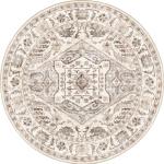 Round 6ft Vintage Washable Area Rug, Multi Circle