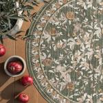 Jinchan Eden Floral Round Washable Area Rug 6ft