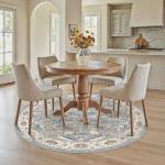 6x6 Round Washable Vintage Area Rug - Blue Multi