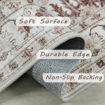 Round 6ft Vintage Washable Area Rug, Multi Circle