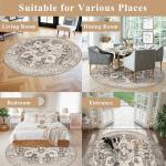 YOUFORTONG Washable 6ft Round Vintage Area Rug
