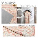 Pink Round Washable Area Rug, 6ft Boho Style