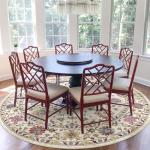 Washable Round Area Rug 6ft - Cream Floral