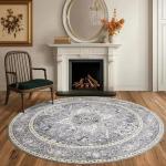 Vintage Farmhouse Boho 6ft Round Area Rug