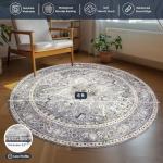 Vintage Farmhouse Boho 6ft Round Area Rug