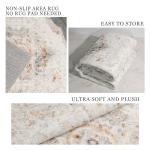 Beige Boho Round Washable Area Rug 6ft