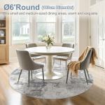 6ft Round Soft Washable Area Rug - Grey Blue