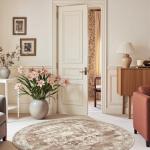 Jinchan 6ft Brown Vintage Round Area Rug