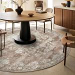 Jinchan 6ft Brown Vintage Round Area Rug