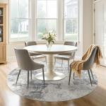 6ft Round Soft Washable Area Rug - Grey Blue