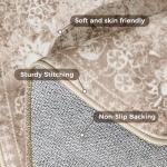 Jinchan 6ft Brown Vintage Round Area Rug