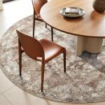 Jinchan 6ft Brown Vintage Round Area Rug