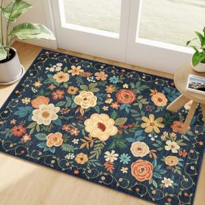 Boho Floral 2x3 Non-Slip Washable Rug