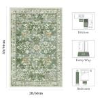 Floral Washable Runner Rug 2x3 - Non Slip