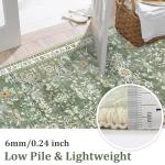 Floral Washable Runner Rug 2x3 - Non Slip