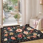 DUKINO Washable Floral Entryway Rugs, Non-Slip 2x3