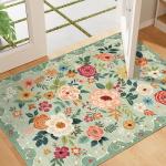 Floral Indoor Washable Area Rug - 2x3 Green