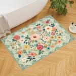 Floral Indoor Washable Area Rug - 2x3 Green