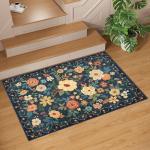 Boho Floral 2x3 Non-Slip Washable Rug
