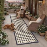 HUGEAR Waterproof Outdoor Runner Rug 2.5'x8