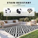 Favoyard 5x8 ft Waterproof Reversible Outdoor Rug