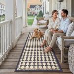 HUGEAR Waterproof Outdoor Runner Rug 2.5'x8