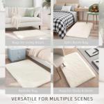 MATIIUI Fluffy Cream Rug Small 2x3 Area Rugs for Bedroom Living Room, Non-Slip Ultra Soft Area Rugs for Pet, Kids Room, Girls Room, Dorm, Study, Office, Entryway, Playroom, Easy Clean,Modern Carpet