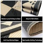 HUGEAR Reversible Outdoor Rug, 8x10 Checkered