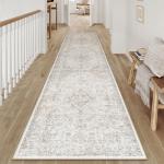 Vintage Washable 2x10 Runner Rug - Beige Grey