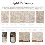 Beige Floral Washable Hallway Runner Rug 2x6