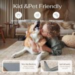 Beige Floral Washable Hallway Runner Rug 2x6