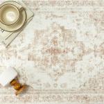 Cream Vintage Medallion Runner Rug 2x10