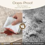 Beige Floral Washable Hallway Runner Rug 2x6