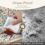 Beige Floral Washable 2x8 Runner Rug