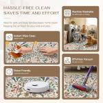 Beige Floral Washable 2x8 Runner Rug