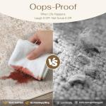 Beige Vintage Washable Runner Rug for Hallway