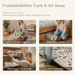 Beige Floral Washable 2x8 Runner Rug