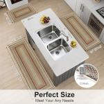 HEBE Washable Kitchen Rugs Sets of 3, Non Slip Absorbent Kitchen Rugs and Mats, Farmhouse Stain Resistant Faux Jute Kitchen Mat Carpet Runner for Kitchen Floor, Laundry Room, Hallway, Red