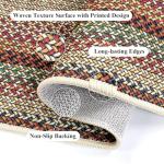 HEBE Washable Kitchen Rugs Sets of 3, Non Slip Absorbent Kitchen Rugs and Mats, Farmhouse Stain Resistant Faux Jute Kitchen Mat Carpet Runner for Kitchen Floor, Laundry Room, Hallway, Red