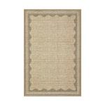 GarveeHome Door Mat Indoor Rugs for Entryway Scalloped Solid Tan Jute Digital Printing Small Rug 2x3 Washable Non-Slip Modern Soft Low-Pile Carpet for Bedroom Kitchen Entrance