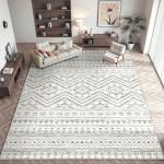 8x10 Moroccan Washable Area Rug - Grey