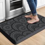 Mattitude Kitchen Mat, 17.3x28in Heavy Duty Ergonomic Comfort Foam Standing Desk Mat, Waterproof Non-Slip Standing Mats and Rugs for Kitchen, Office, Laundry, Black