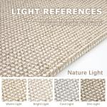 KOZYFLY Washable Area Rug 4x6 ft Non Slip Rubber Backed Living Room Rugs Braided Woven Cotton Kitchen Rugs Indoor Outdoor Entryway Rug Floor Carpet for Dining Living Room Bedroom, Ivory/Khaki
