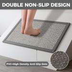 YDKGL Anti Fatigue Kitchen Rugs Mat Non Slip Washable, 0.4" Thick Soft Cushioned Absorbent Kitchen Mats for Floor, Jute-Like Woven Laundry Standing Mats Sink Mat, Easy Clean Care, Gray 17"x30"