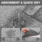 YDKGL Anti Fatigue Kitchen Rugs Mat Non Slip Washable, 0.4" Thick Soft Cushioned Absorbent Kitchen Mats for Floor, Jute-Like Woven Laundry Standing Mats Sink Mat, Easy Clean Care, Gray 17"x30"