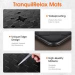 TranquilRelax Kitchen Mats, 2PCS Kitchen Rugs, Cushioned Anti Fatigue Kitchen Mats for Floor, Non-Slip Standing Sink Mat, Waterproof Kitchen Rug Set for Kitchen Floor Office,17.3"×30"+17.3"×47" Black