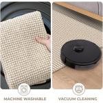 KOZYFLY Washable Area Rug 4x6 ft Non Slip Rubber Backed Living Room Rugs Braided Woven Cotton Kitchen Rugs Indoor Outdoor Entryway Rug Floor Carpet for Dining Living Room Bedroom, Ivory/Khaki